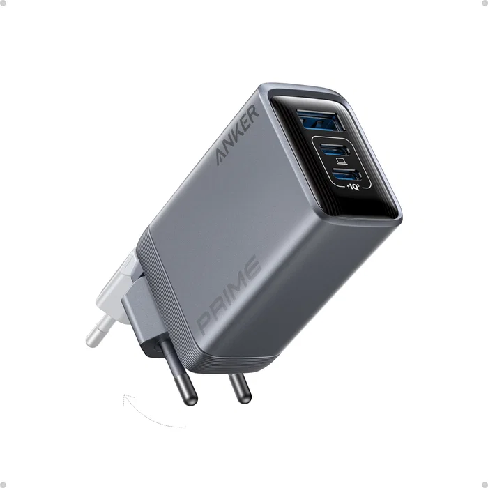 Anker Prime Charger 100W 3 Puertos GaN (1 x USB-A, 2 x USB-C) Negro