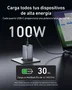 Anker Prime Charger 100W 3 Puertos GaN (1 x USB-A, 2 x USB-C) Negro