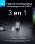Anker Prime Charger 100W 3 Puertos GaN (1 x USB-A, 2 x USB-C) Negro