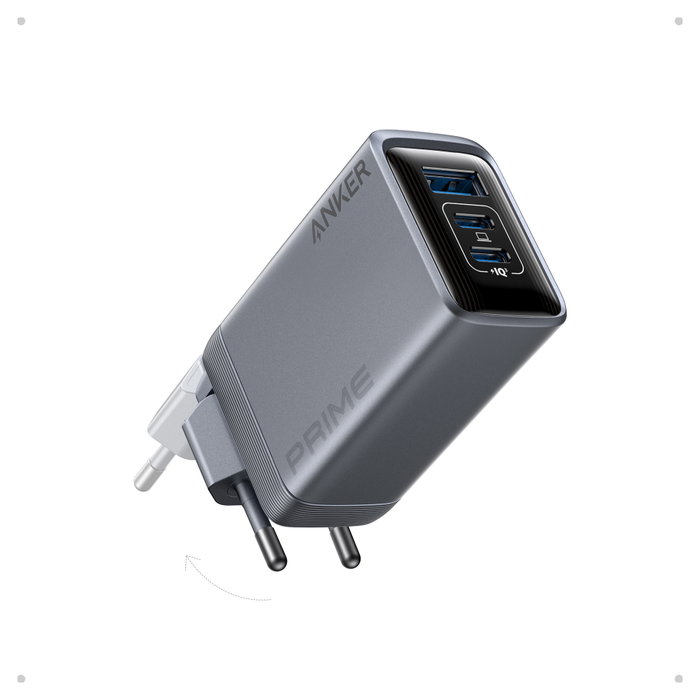Anker Prime Charger 100W 3 Puertos GaN Negro A2688341 Anker Prime Charger 100W 3 Puertos GaN Negro A2688341