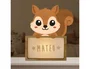 Wondee Lámpara Quitamiedos Personalizable Infantil Ardilla Madera Sostenible Luz Noche Bebé Regalo Original