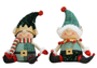 DKD Home Decor Figura de Elfo en Surtido de 2 Unidades, Verde y Rojo