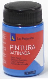 LA PAJARITA Pack de 6 botes de pintura satinada azul intenso 35ml base látex