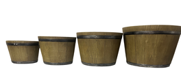 DKD Home Decor Set de 4 Maceteros de Magnesia Marrón 53x53x35,5 cm