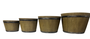 DKD Home Decor Set de 4 Maceteros de Magnesia Marrón 53x53x35,5 cm