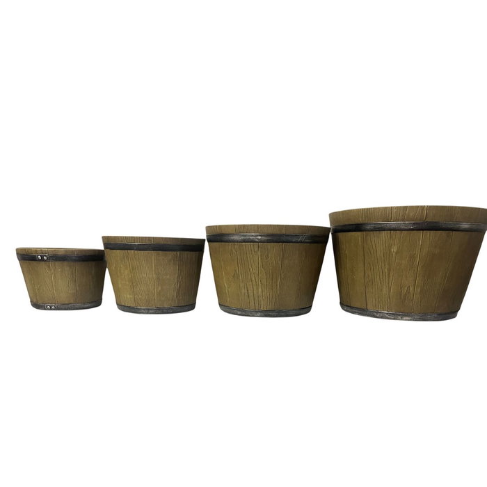 DKD Home Decor Set de 4 Maceteros de Magnesia Marrón 53x53x35,5 cm