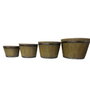 DKD Home Decor Set de 4 Maceteros de Magnesia Marrón 53x53x35,5 cm