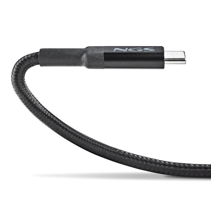 NGS Cable USB-C a USB-C KNOT 65W-2 Negro 2m NGS Cable USB-C a USB-C KNOT 65W-2 Negro 2m