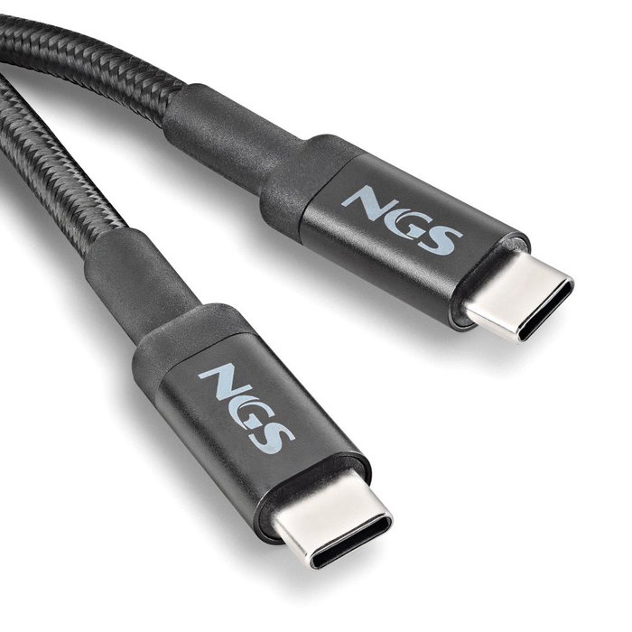 NGS Cable USB-C a USB-C KNOT 65W-2 Negro 2m NGS Cable USB-C a USB-C KNOT 65W-2 Negro 2m