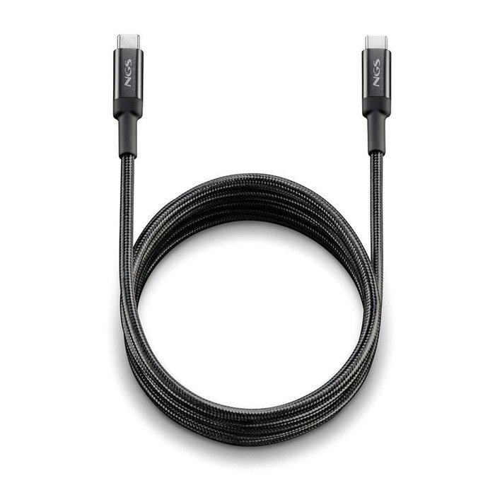 NGS Cable USB-C a USB-C KNOT 65W-2 Negro 2m NGS Cable USB-C a USB-C KNOT 65W-2 Negro 2m