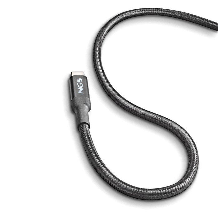 NGS Cable USB-C a USB-C KNOT 65W-2 Negro 2m NGS Cable USB-C a USB-C KNOT 65W-2 Negro 2m