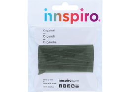 Innspiro Cinta de organdí verde fuerte 13mm, 5m
