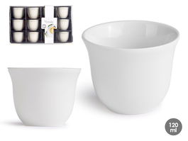 Vessia Vaso Porcelana para Té 120 ml, Blanco, 7x7x5 cm (Set de 48)