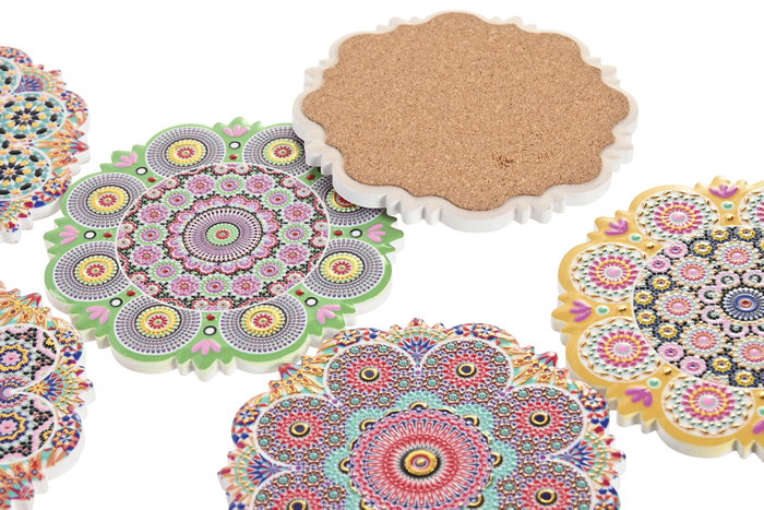 DKD Home Decor Posavasos Mandala Multicolor