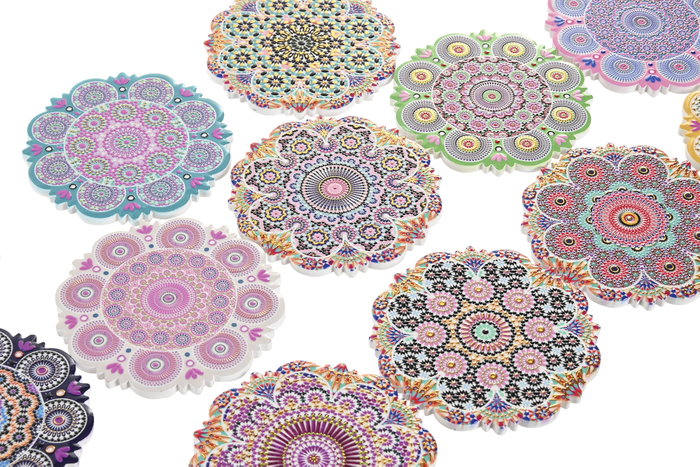DKD Home Decor Posavasos Mandala Multicolor DKD Home Decor Posavasos Mandala Multicolor
