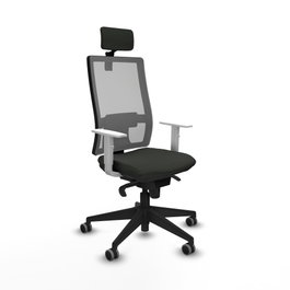PIQUERAS Y CRESPO Silla de oficina Horna con mecanismo Sincro, Negro y Gris