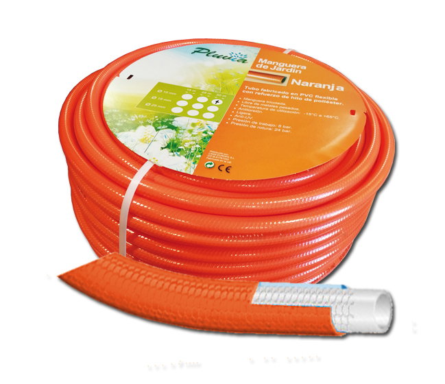 PLUVIA Manguera Naranja Flexible Trenzada 19 mm x 50 m (3/4") PLUVIA Manguera Naranja Flexible Trenzada 19 mm x 50 m (3/4")