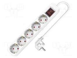 PLASTROL Prolongador de alimentación H05VV-F 5m blanco