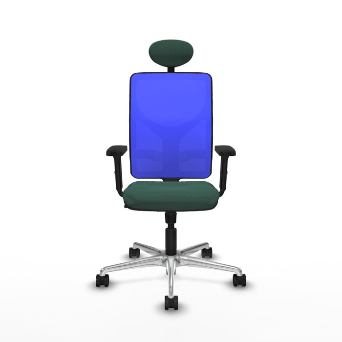 PIQUERAS Y CRESPO Silla de oficina Motilla con mecanismo Sincro, Verde botella y Azul