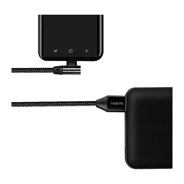 LogiLink CU0138 Cable USB 2.0 de USB A a USB C de 1 m con conector de 90° LogiLink CU0138 Cable USB 2.0 de USB A a USB C de 1 m con conector de 90°