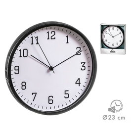 Caison Reloj de Pared Blanco y Negro Ø21.5 cm - Reloj para Sala, Comedor o Cocina con Pila AA