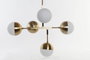 DKD Home Decor Lámpara Techo Dorado Blanco Metal Cristal 52 x 168 x 74 cm
