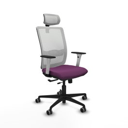 PIQUERAS Y CRESPO Silla de oficina Haches con mecanismo Sincro/Traslack, Morado y Blanco