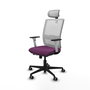 PIQUERAS Y CRESPO Silla de oficina Haches con mecanismo Sincro/Traslack, Morado y Blanco