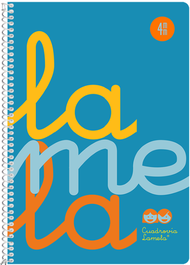 LAMELA Cuaderno Espiral 4º 80H 90G 4mm Azul Cuadrovía PP