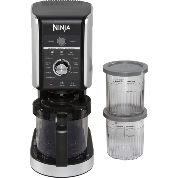Ninja Creami Deluxe NC502EU - Máquina para Helados y Sorbetes, Plata y Negro