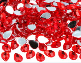 Innspiro Gemas decorativas acrílicas gota rojo 10x14mm 1000u. Aprox.