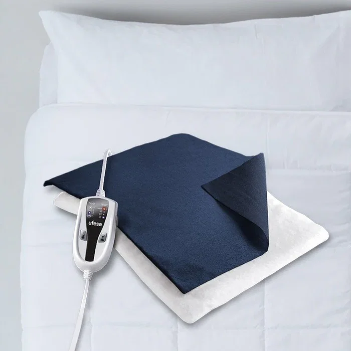 Ufesa 10105437 Manta Eléctrica Flexy Heat N4, Almohadilla Térmica 4 Niveles de Temperatura con Temporizador y Apagado Automático, 120W, 70x46 cm