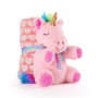 PERLETTI Peluche + Manta suave Unicornio Lily 22cm, Manta 120x80cm