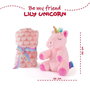 PERLETTI Peluche + Manta suave Unicornio Lily 22cm, Manta 120x80cm