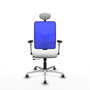 PIQUERAS Y CRESPO Silla de oficina Motilla con mecanismo Sincro/Traslack Azul y Blanco