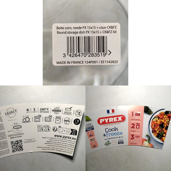 Pyrex® Recipiente Redondo Cook & Freeze 1,1L