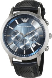 Armani AR2473 con esfera azul y correa de piel azul