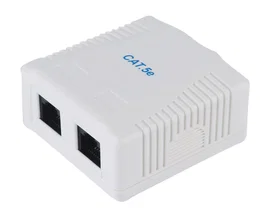 Equip Roseta de Superficie CAT 5e Doble RJ45 Blanco para Red Ethernet