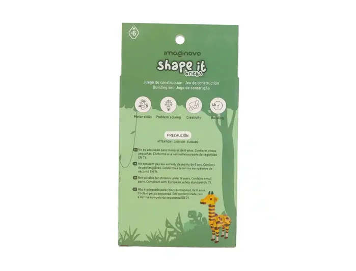Imaginovo Juego de mini bloques de construcción Shape It Jirafa, 128 piezas