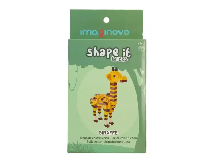 Imaginovo Juego de mini bloques de construcción Shape It Jirafa, 128 piezas
