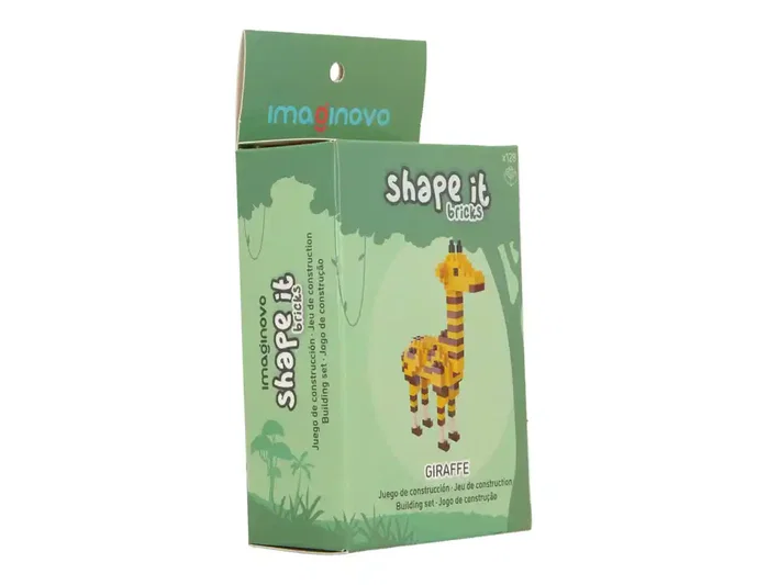 Imaginovo Juego de mini bloques de construcción Shape It Jirafa, 128 piezas