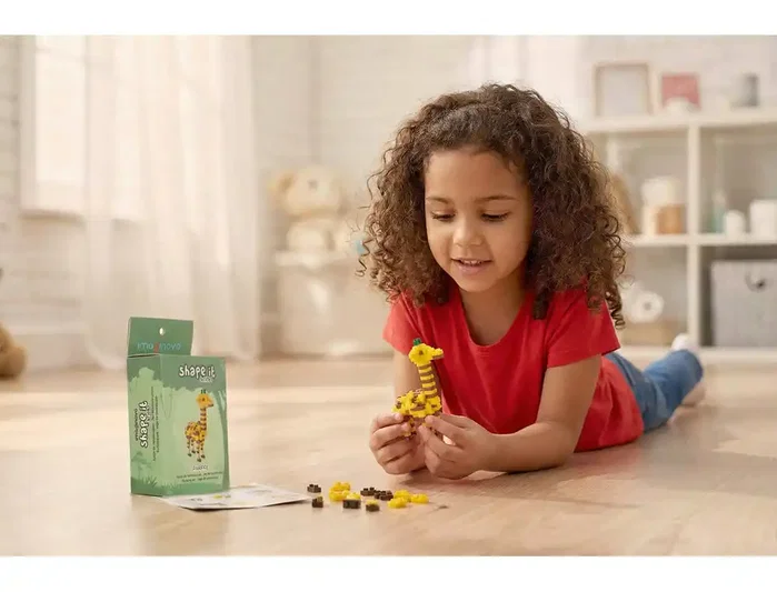 Imaginovo Juego de mini bloques de construcción Shape It Jirafa, 128 piezas