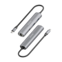 AISENS Dock USB-C a Ethernet Gigabit + 1xUSB-C + 2xUSB-A, Gris, Conector USB 3.1 Gen1, RTL8153B
