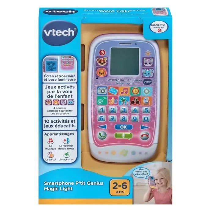 Vtech VT80529255 Smartphone P'Tit Genius Magic Rosa Claro - Idioma francés