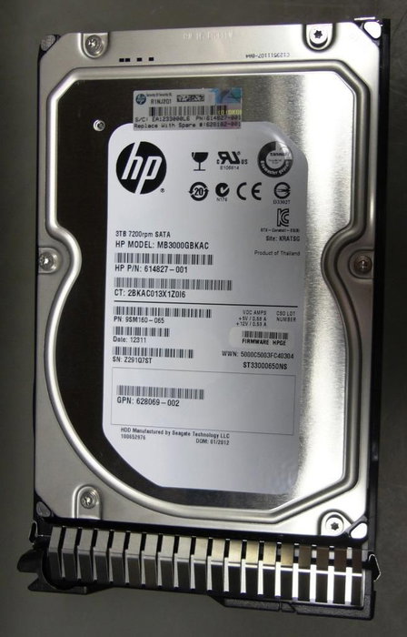 HP Unidad de Disco Duro Interno SATA 3TB 7200RPM 3.5 pulgadas