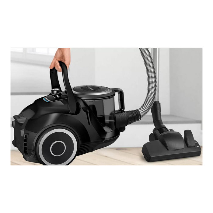 Bosch BGC41XSIL Aspiradora Cilíndrica sin Bolsa Serie 6, 700W, 2.4L, Filtro EPA, para Alfombra, Suelo Duro y Tapicería