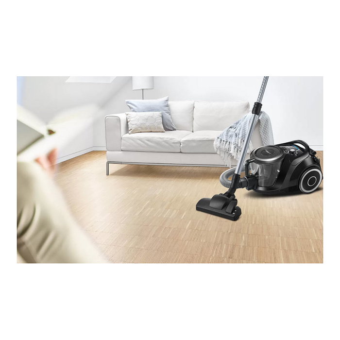 Bosch BGC41XSIL Aspiradora Cilíndrica sin Bolsa Serie 6, 700W, 2.4L, Filtro EPA, para Alfombra, Suelo Duro y Tapicería