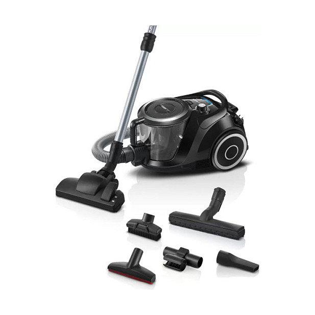 Bosch BGC41XSIL Aspiradora Cilíndrica sin Bolsa Serie 6, 700W, 2.4L, Filtro EPA, para Alfombra, Suelo Duro y Tapicería