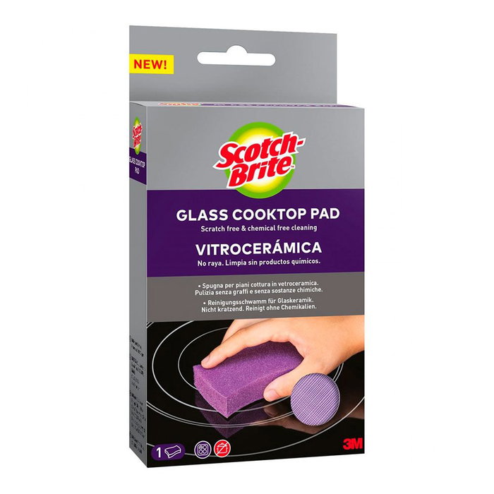 Scotch - Brite Estropajo para Vitrocerámica Anti-Rayaduras Limpieza sin Químicos Scotch - Brite Estropajo para Vitrocerámica Anti-Rayaduras Limpieza sin Químicos