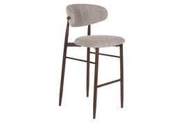 DKD Home Decor Taburete Metal Poliéster Símil Madera Beige y Nogal
